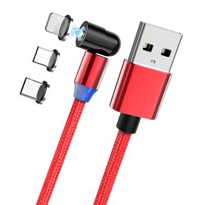 China MP3/MP4 player Amazon 540 magnetic charging cable 3 in 1 fast charging magnet data cable micro usb c led magnet charging usb cable 1m 2m for sale