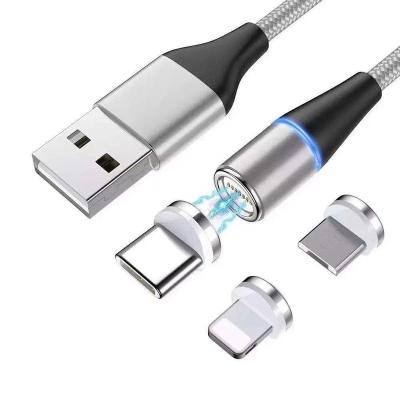 China MP3/MP4 Player China Supplier On Stock 3.3ft Magnetic Phone Charger Cable 360 ​​Degree 6.6ft 3 in 1 Micro Magnetic USB C Charger Cable for sale