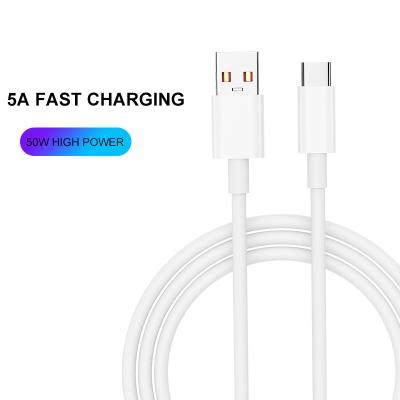 China White color 1m new design universal smart phone usb 2 MP3/MP4 player 1 meter one type-c 5a fast charging date cable for 5v 9v charger for sale