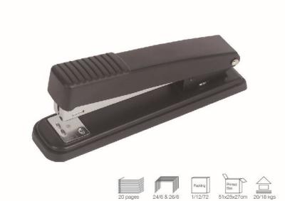 China High Quality No.603 For 24/6 26/6 Staples 20 Sheets Paper Capacity Black Metal Office Stapler for sale