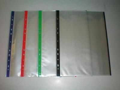 China 11 holes A4 PP Color  Sheet Protector Page Protector for office documents for sale