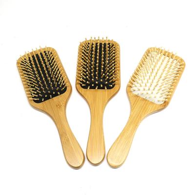 China Eco Friendly Biodegradable Reusable Natural Bamboo Hairbrush Massage Airbag Hair Brush Set With Custom Logo for sale