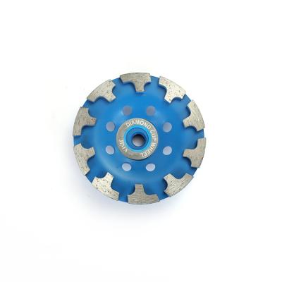 China Manufacturer Customized Diamond Grinding Wheel Stone Concrete Alloy Tool Metal Cup Deburring T-shaped Grinding Wheel for sale