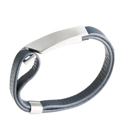 China Wholesale Mens Fashionable Stainless Steel Bracelet Manufacturer Genuine Leather Bracelet For Men for sale