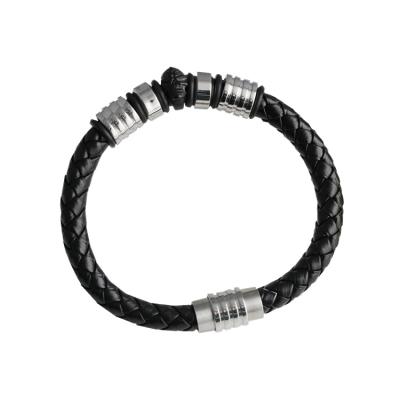 China Cute Daily Wear Couples Leather Rope 304 Stainless Steel 316l Jewelry Luxury Gift Bracelet For Men for sale