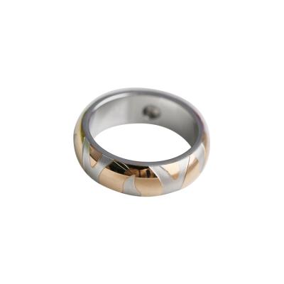 China 2022 New FASHIONABLE Gold Plating 316l Stainless Steel Intermittent Women Shape Rings Relieve Fit Ring for sale