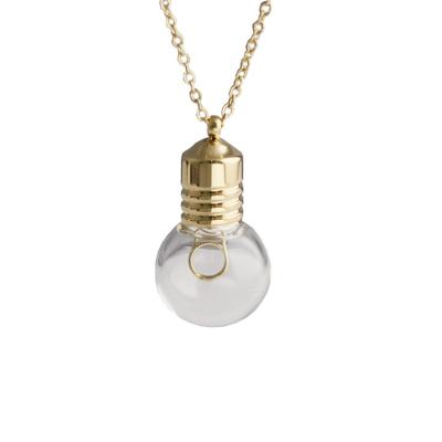 China TRENDY Fashion 18k Gold Plated Stainless Steel Bulb Creative Women's Pendant Necklace Personalized Luxury Pendant Jewelry for sale