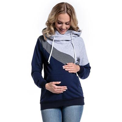 China 2022 Plus Size Custom Design Autumn Maternity Hoodie Sweatshirt Long Sleeve Nursing Wear Wholesale Maternity Wear Breastfeeding Wear for sale