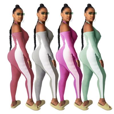 China Custom Color Autumn Breathable Low Waist V Neck Cut Out Sexy Bodycon Workout Overalls Long Sleeve One Piece Jumpsuits Xs For Women for sale