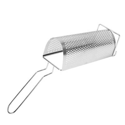 China Hotels Snack Machines French Fries Basket Stainless Steel Super Long Fryer Basket Strainer With Handle for sale