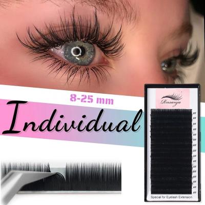 China Cashmere Flat Black Matte Faux Mink Individual Premium Private Label Eyelash Extension Lashes Ellipse Natural Soft Silk Professional Supplies for sale