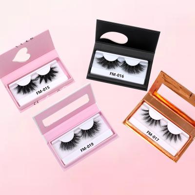 China Wholesale Natural Long 3d 25mm Real Mink Full Strip Eyelashes Fluffy Rnsanja 100% Handmade Mink Eyelashes Vendor Promote Vegan Private Labels for sale