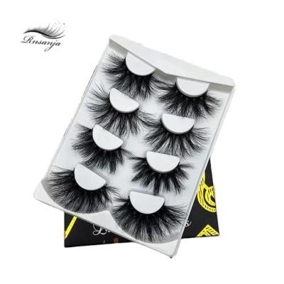 China Rnsanja 5d 25mm Full Strip Eyelash Real Mink Natural Soft Eyelashes Sellers Lash Mink Eyelashes Seller Fluffy Cruelty Free With Box for sale