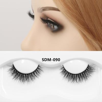 China Vegan natural soft cruelty free tresluces eyelash mink lashes 3d wholesale seller 8-12mm 100% siberian mink strip eyelash for makeup for sale