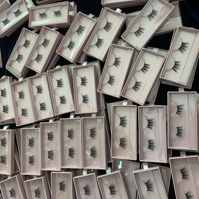 China Real Natural Soft Eyelash Mink Lashes Half Short Corner Lashes 3D Lashes With Wick Custom Wholesale Seller Mink Packing Natural Look for sale