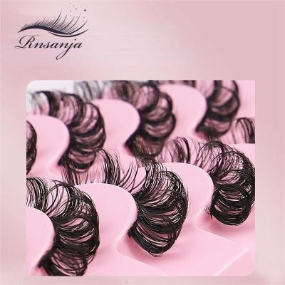 China New Design 3D Natural Soft Eyelash Russian Fluffy Volume Lashes Dramatic Messy Clear False Mink Fake Lashes Strip Full Strip Curl Eyelashes D for sale