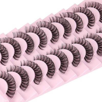 China Natural Soft Eyelash Winged Custom Fluffy Russian Strip Eyelashes 25mm Strip Lashes False Eyelash Extensions D Loop Strip Lashes for sale