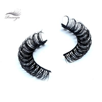 China Best Selling Natural Soft Volume Wick Vegan False Eyelashes Russian Synthetic Lash 25mm Faux 5d 3d Mink Eyelashes 3D Silk Eyelash Seller for sale