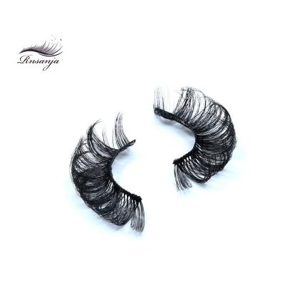 China Natural soft eyelash tresluces whips faux mink fluffy eyelash with wick trays wholesale seller New Russian D loop whips strip eyelash for sale