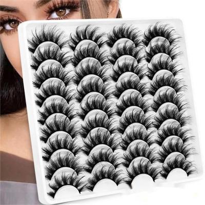 China Long Natural Black Cotton Strip Vegan Lashes Wholesale Handmade Cocktail Colored Faux Mink Strip Lashes Private Label for sale