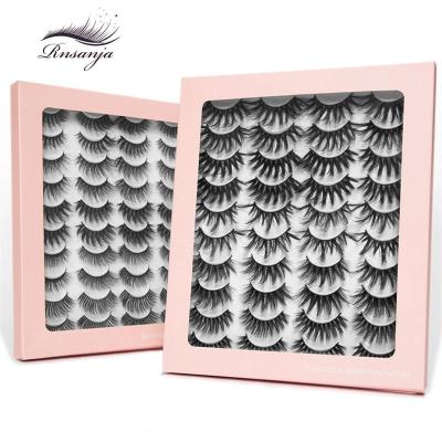 China Long Natural Private Label Customized Silk Vegan Manga Faux Mink Eyelash 3D Lashes Mega Volume Fluffy Lashes Box for sale