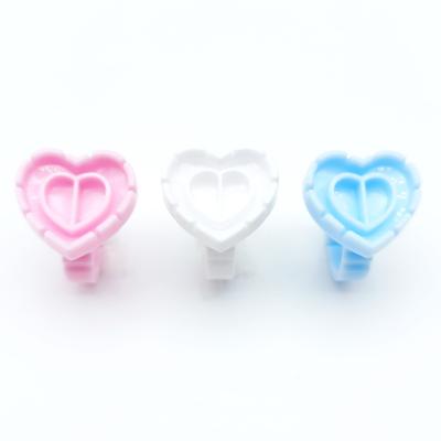 China Hot Cheap Glue Ring Volume Ring Eyelash Eyelash Extenstion Glue Holder Heart Shape Extension Tools Glue Holder Blue /Pink/ White Eyelash Glue Rings for sale