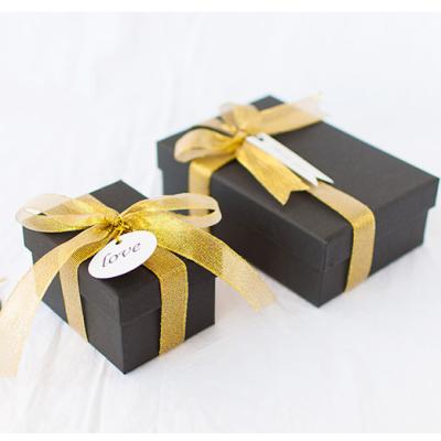 China Custom Luxury Modern Black Card Jewelry Packaging Box And Pouch Paper Set for sale