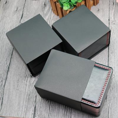 China Cheap Black Leatherette Watch Gift Box With Cotton Pillow for sale