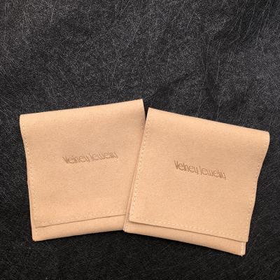 China Custom Made Suede Microfiber Envelope Jewelry Bag With Flap 12*10+8cm or customized for sale