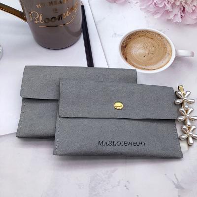 China High Quality Package Microfiber Envelope Suede Jewelry Bag For Necklace for sale