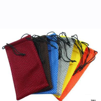 China Small Disposable Colorful Nylon Drawstring Mesh Soap Bag With Label , Soap Mesh Bag for sale