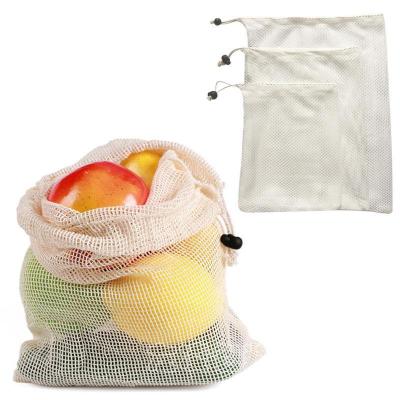 China Wholesale Drawstring Organic Cotton Mesh Net Product Bag Recyclable for sale