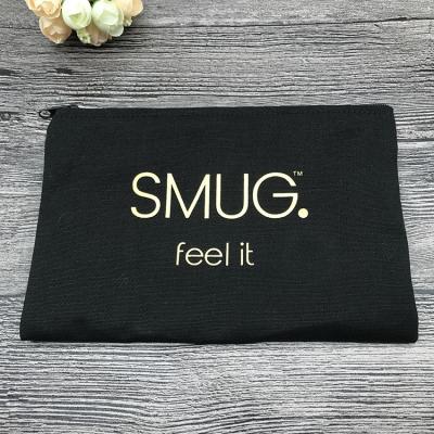 China Disposable Wholesale Custom Small Cotton Canvas Zipper Pouch Bag With Polyester Lining for sale