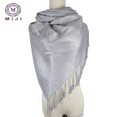 China Wholesale Lurex Jacquard Lurex Paisley Pashmina Scarf Long for sale