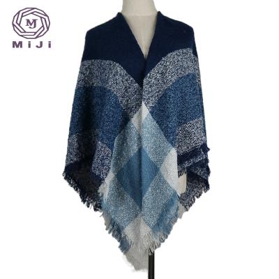 China Simple Winter Poncho Coats Lady Shawl Neck Scarf For Women for sale