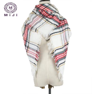 China 100% Acrylic Tartan Women's Plain Blanket Shawl Poncho for sale