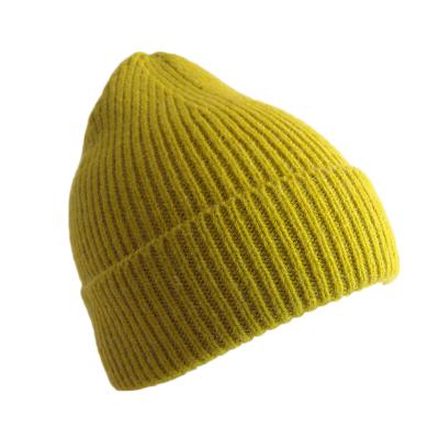 China COMMON Knitted Winter Yellow Hat Cotton Riding Beanie For Ladies for sale