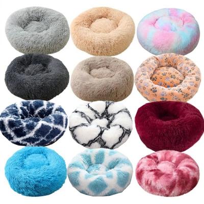 China Travel Plush Dog Bed Round Cushion Cat Mat For Small Dogs Bed Round Cushion Pet Product Accessories Super Soft Kennel for sale