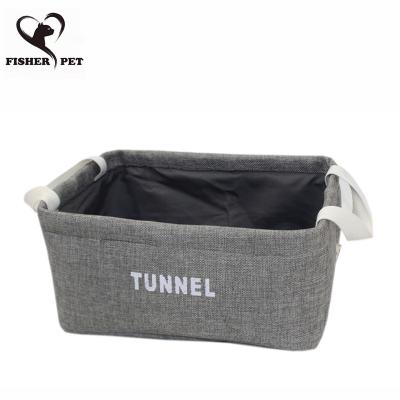 China Wholesale Foldable Travel Canvas Box Dog Toy Storage Basket Pet Supplies Accessories for sale