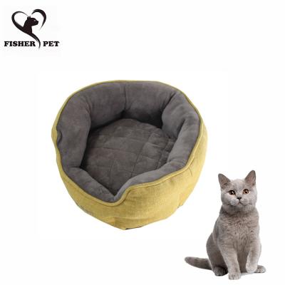 China New Original Flannel Dog Bed Cuddler Heating Herringbone Kennel for Cat House Nest Mat Bed Cushion Pad for sale