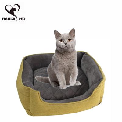 China 2021 Heating Fashion Herringbone Dog Bed For Cat Large Dogs Nest Home Pet Supplies Comfortable Bed Mat Animal Sofa Cushion for sale