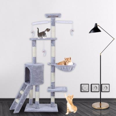 China 5 Layer Waterproof Cat Playing Sisal Tree Claw Tower Climbing Frame Large Cat Grinding Tree In Cat Nest House Good Quality for sale