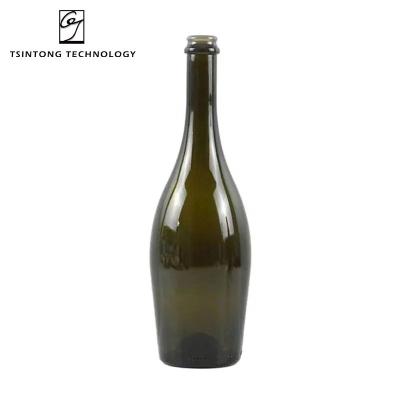 China Wholesale 750ml 25oz Fashionable Glass Empty Antique Wine Bottle Amber Wine Packaging Champagne Shaped for sale