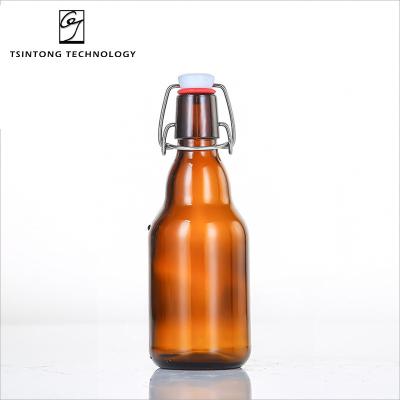 China Fashionable Factory Direct 330ml 11oz Brown Amber Glass Beer Bottle With Swing Top for sale