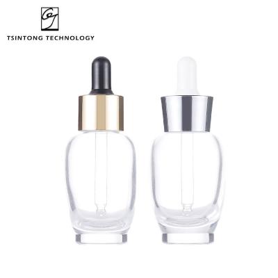 China New Design 30ml Cosmetic Transparent Empty Refillable Perfume Luxury Cosmetics Packaging Glass Perfume Bottle With Lid for sale