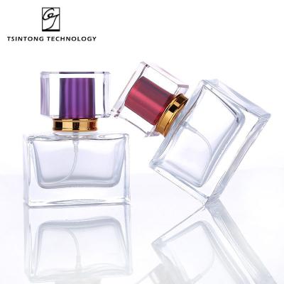 China Wholesale Customized Luxury Empty Luxury Perfume 30ml 50ml 100ml Square Refillable Cosmetics Packaging Spray Glass Perfume Bot for sale