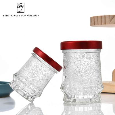 China Fashionable New Design Lotus Shape 45ml 75ml 100ml Honey Glass Storage Jars Separate Edible Bird's Nest Bottle for sale