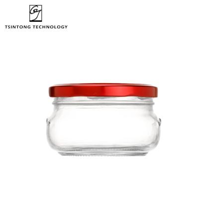 China Wholesale 150ml 5oz Modern Wide Mouth Round Glass Container Transparent Bird's Nest Caviar Honey Glass Jar With Lid for sale