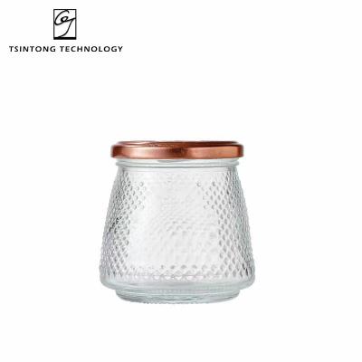 China Wholesale 150ml 5oz Crystal Empty Transparent Round Jar Modern Bird's Nest Bottle Glass Food Packaging Honey Jar With Lids for sale