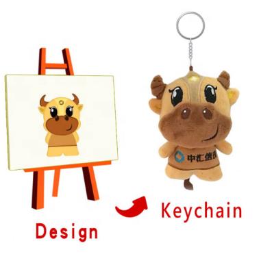 China Factory Price Cartoon Plush Toy Keychain Small Plush Toy Keychain Safe Custom Cute Key Chain Plush Toy for sale